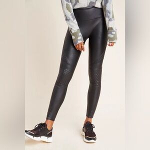 Spanx Quilted Moto Faux Leather Leggings Large